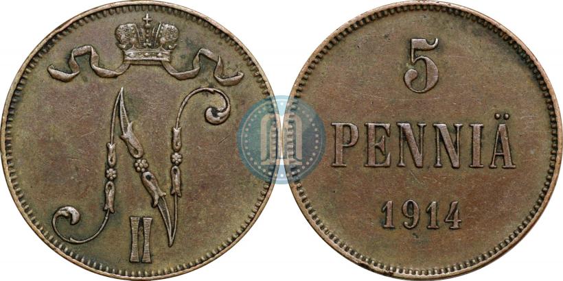 Picture 5 pennia 1914 year  