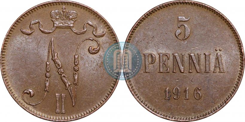 Picture 5 pennia 1916 year  