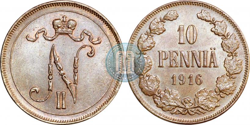 Picture 10 pennia 1916 year  