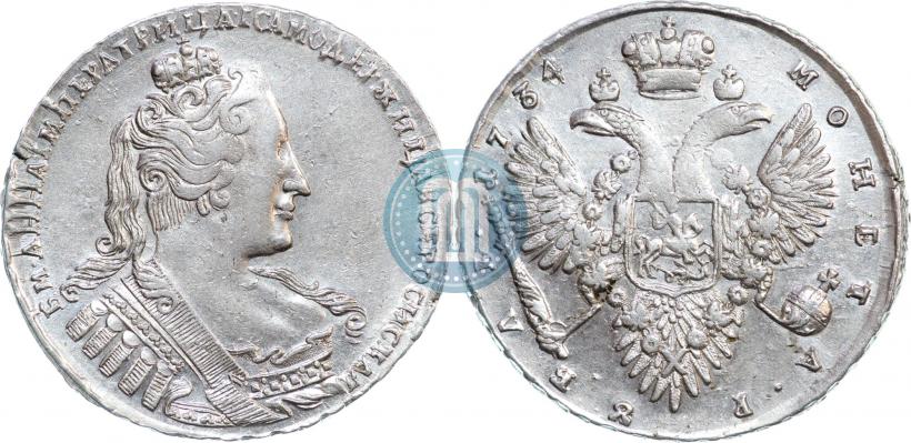 Фото 1 рубль 1734 года  "Тип 1732 года"