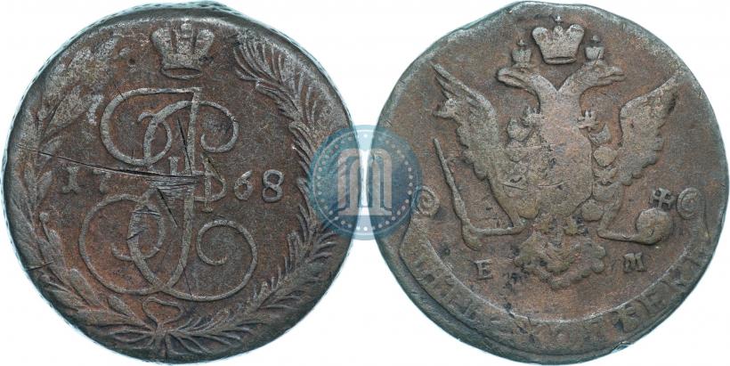 Фото 5 копеек 1768 года ЕМ 