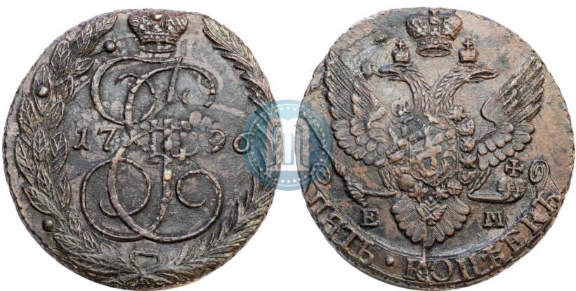 Фото 5 копеек 1796 года ЕМ 