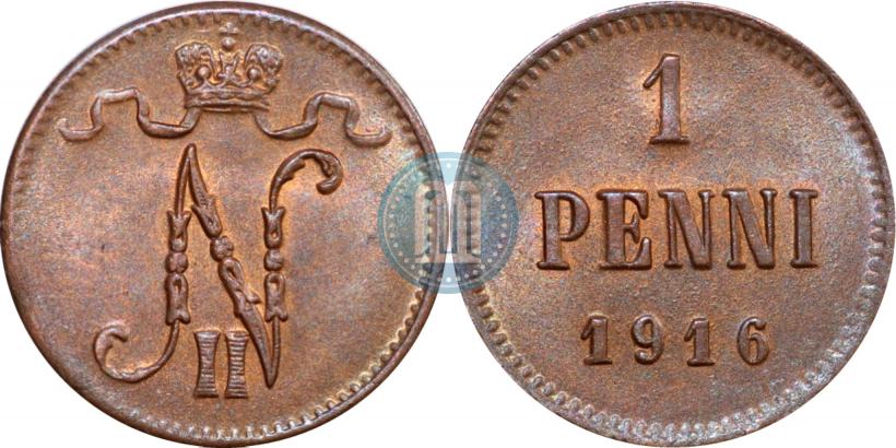 Фото 1 пенни 1916 года  