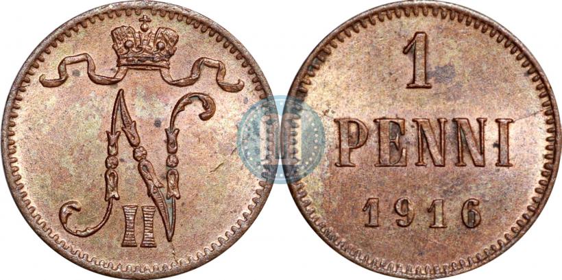 Фото 1 пенни 1916 года  