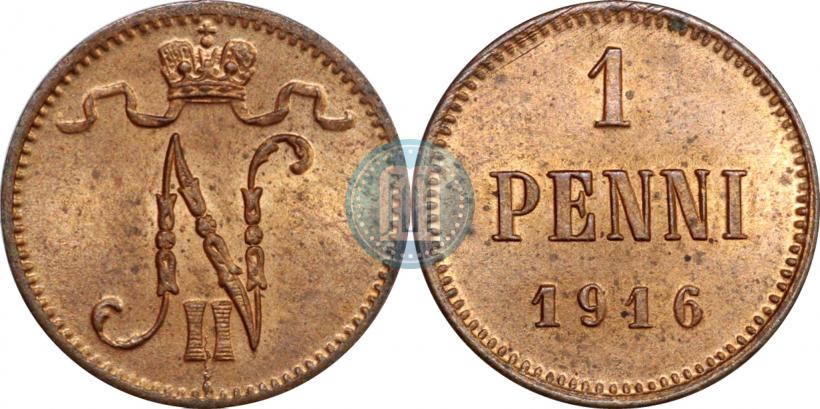 Фото 1 пенни 1916 года  
