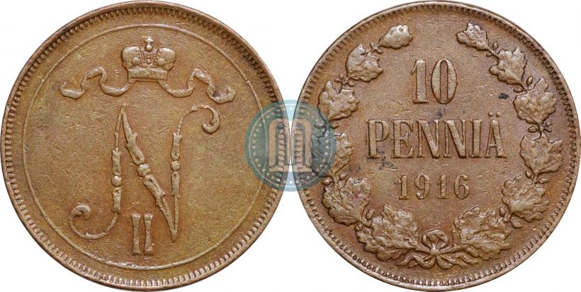 Фото 10 пенни 1916 года  