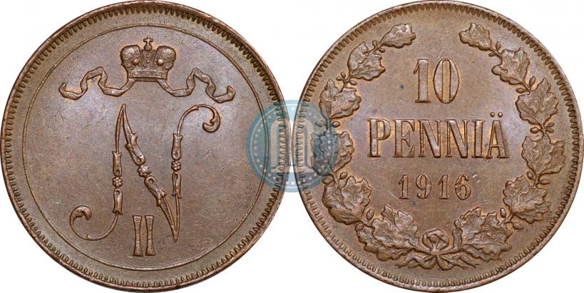 Фото 10 пенни 1916 года  