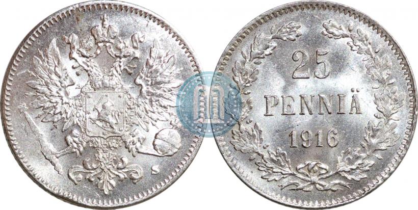 Фото 25 пенни 1916 года S 