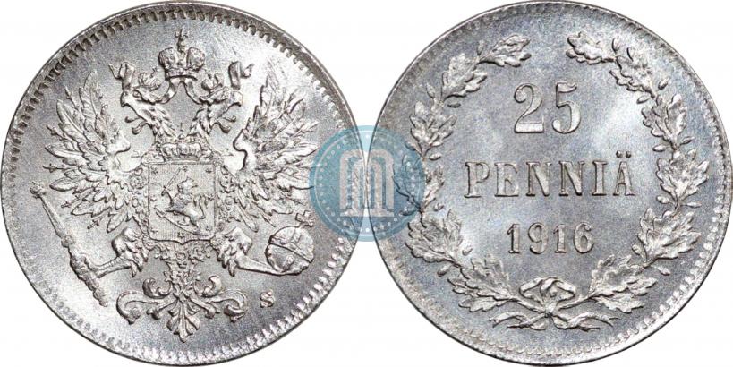 Фото 25 пенни 1916 года S 