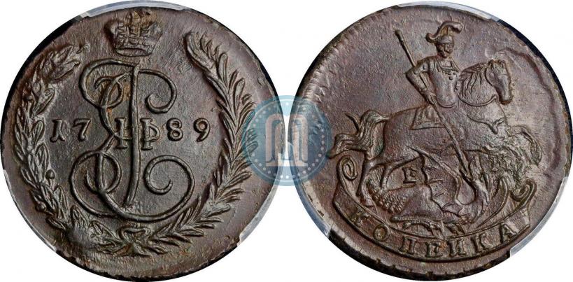 Picture 1 kopeck 1789 year ЕМ 