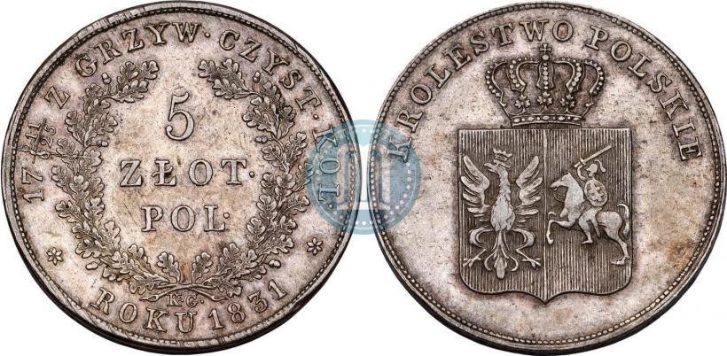 Picture 5 złotych 1831 year KG "Polish uprising"