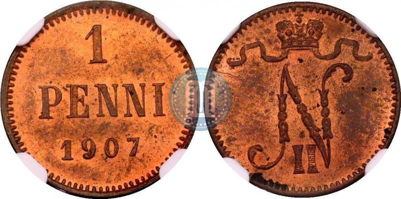 Фото 1 пенни 1907 года  