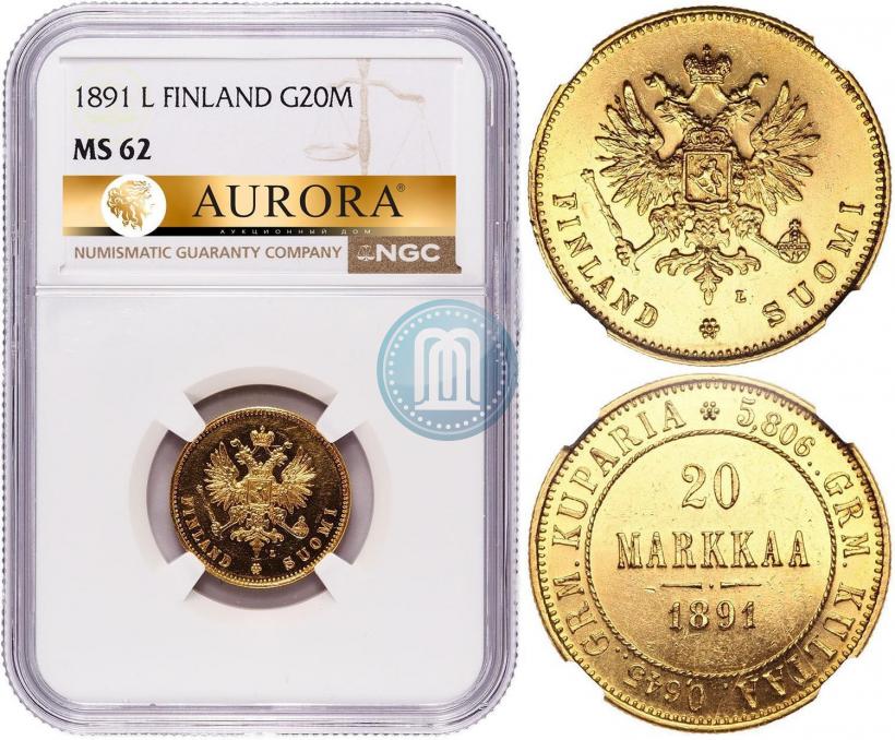 Picture 20 markkaa 1891 year L 