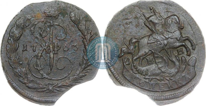 Фото 1 копейка 1763 года ЕМ 