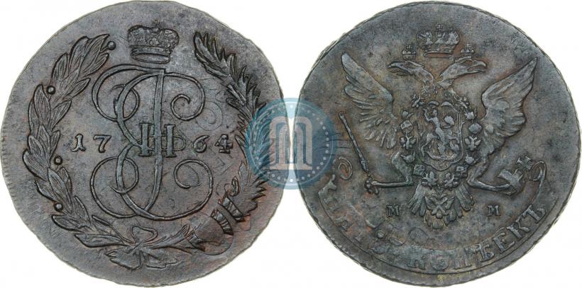 Фото 5 копеек 1764 года ММ 