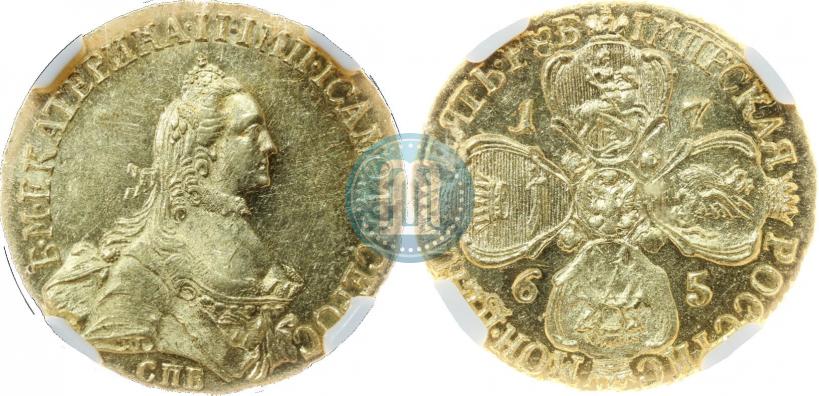 Фото 5 рублей 1765 года СПБ-Т.I. 