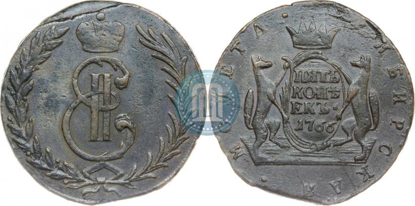 Фото 5 копеек 1766 года  