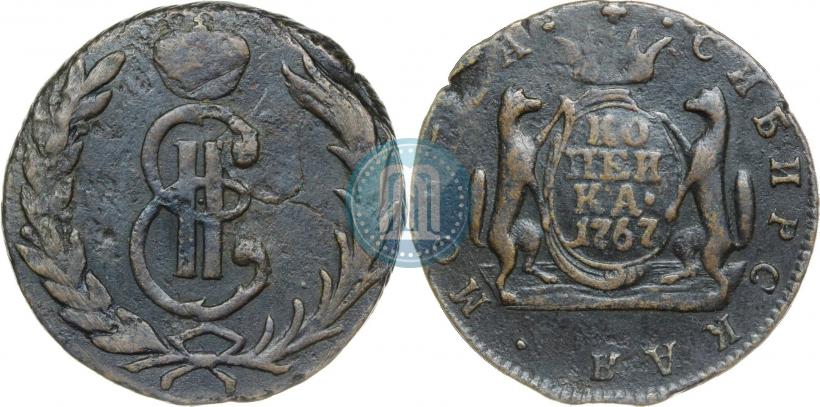 Picture 1 kopeck 1767 year  