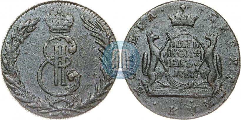 Фото 5 копеек 1767 года КМ 
