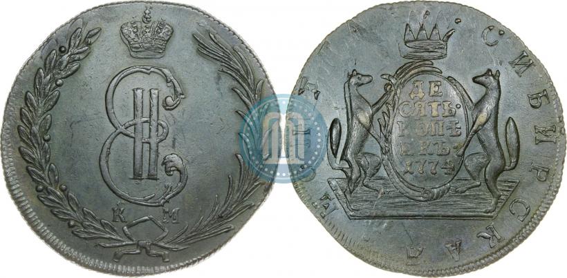 Фото 10 копеек 1774 года КМ 