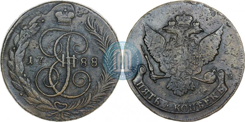 Picture 5 kopecks 1788 year ММ 