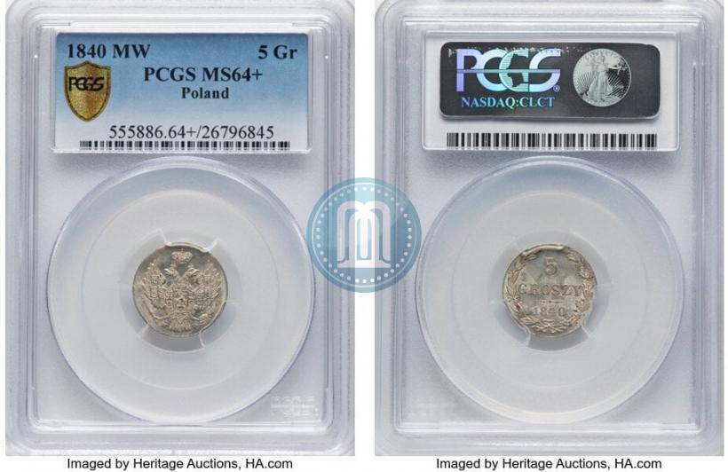 Фото 10 грошей 1840 года MW 