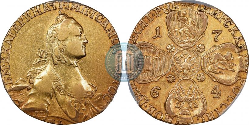 Picture 10 roubles 1764 year СПБ 