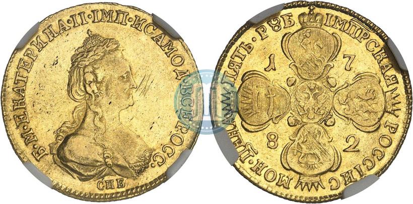 Picture 5 roubles 1782 year СПБ 