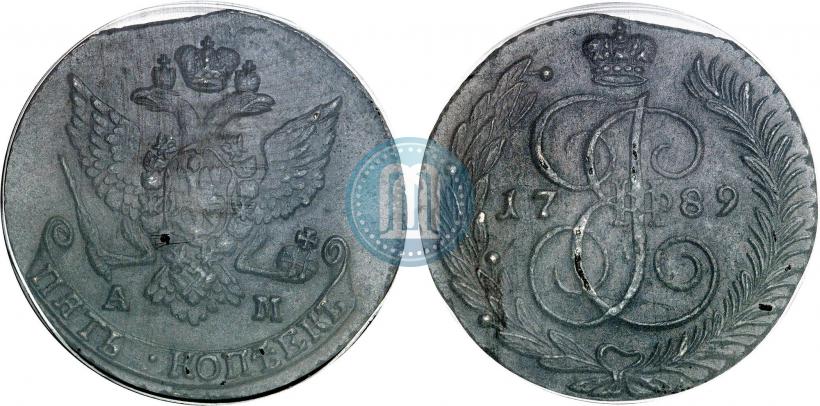 Picture 5 kopecks 1789 year АМ 