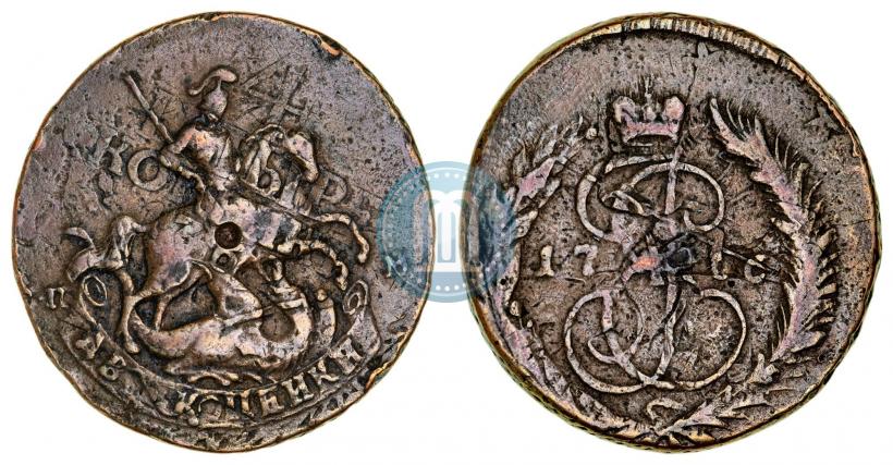Picture 2 kopecks 1766 year СПМ 