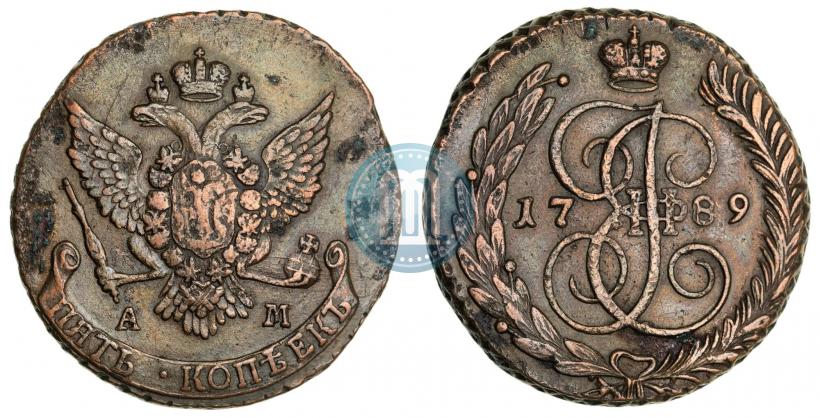 Picture 5 kopecks 1789 year АМ 