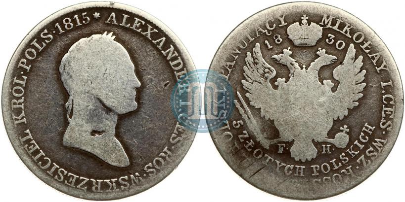 Picture 5 złotych 1830 year FH 