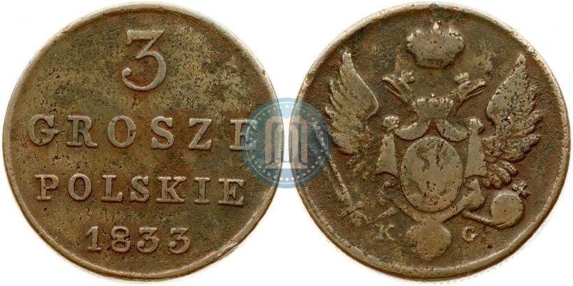 Picture 3 grosze 1833 year KG 