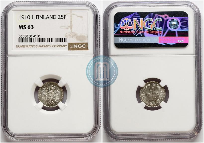 Фото 25 пенни 1910 года L 