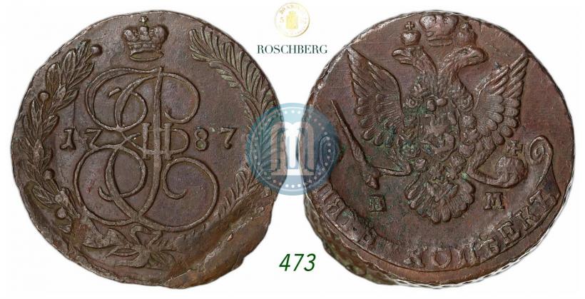 Фото 5 копеек 1787 года ЕМ 