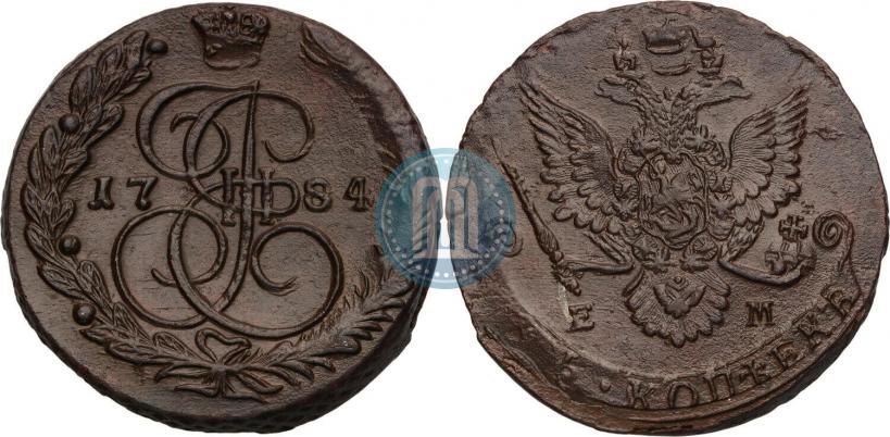 Фото 5 копеек 1784 года ЕМ 