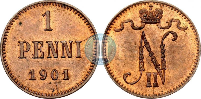 Фото 1 пенни 1901 года  