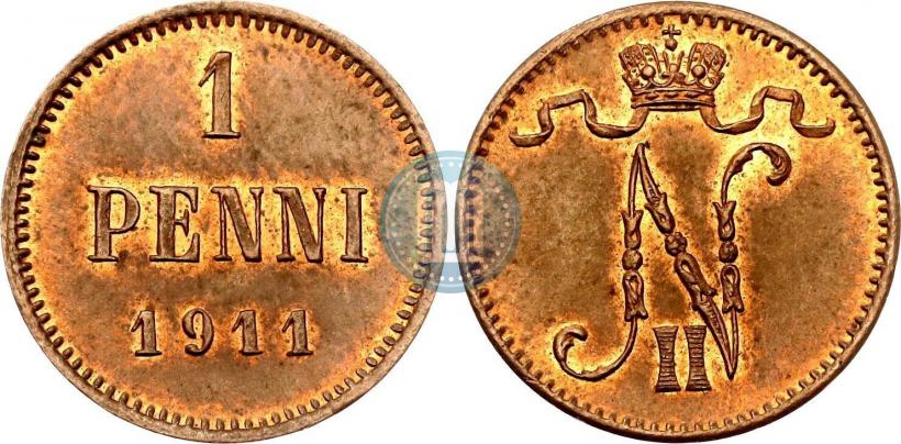 Фото 1 пенни 1911 года  