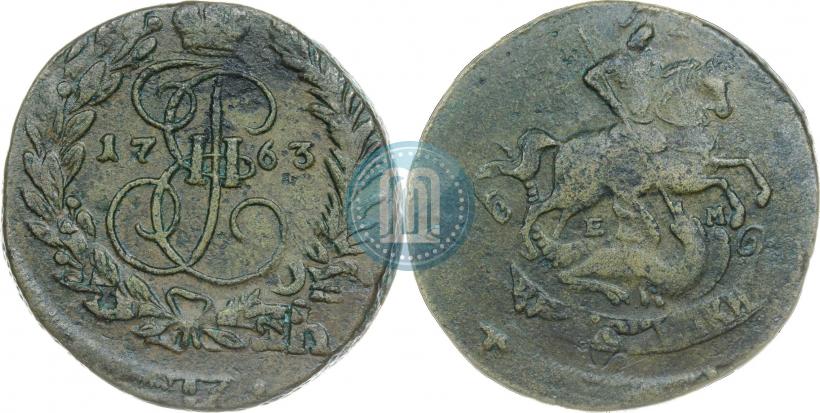 Picture 2 kopecks 1763 year ЕМ 
