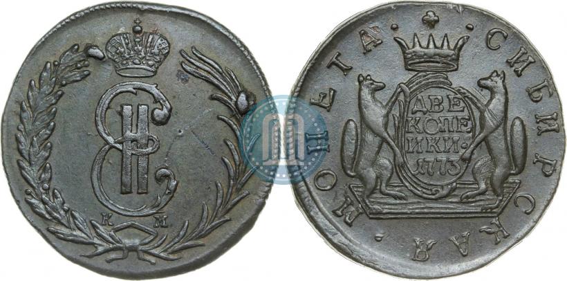 Picture 2 kopecks 1773 year КМ 