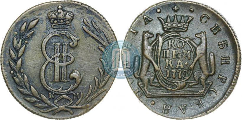 Picture 1 kopeck 1778 year КМ 
