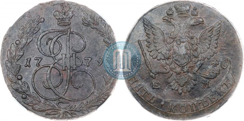 Picture 5 kopecks 1779 year ЕМ 