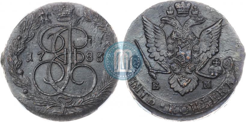 Picture 5 kopecks 1785 year ЕМ 