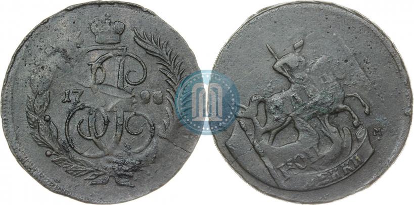 Фото 2 копейки 1795 года ММ 