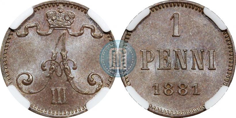 Фото 1 пенни 1881 года  