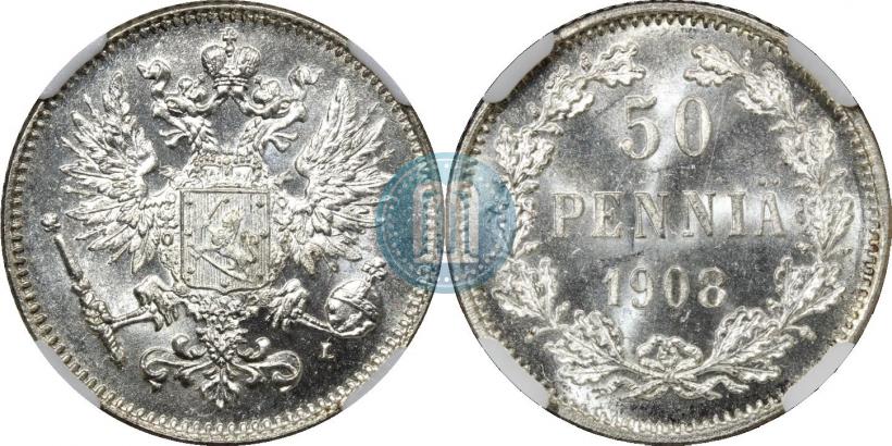 Фото 50 пенни 1908 года L 