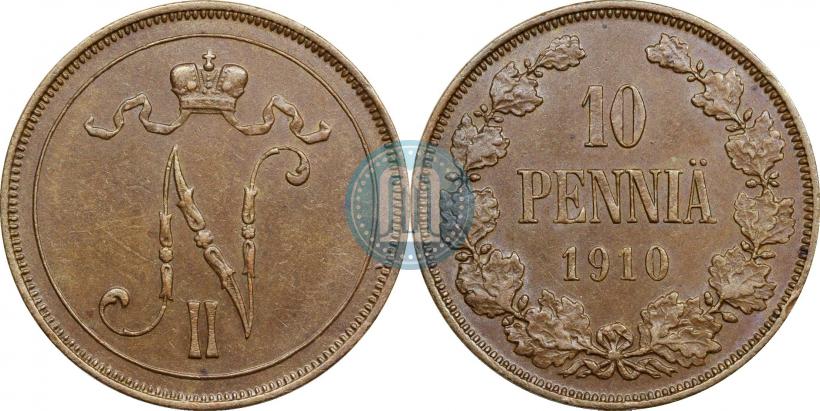 Фото 10 пенни 1910 года  