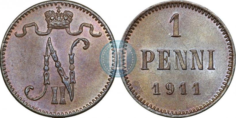 Фото 1 пенни 1911 года  