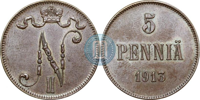 Фото 5 пенни 1913 года  