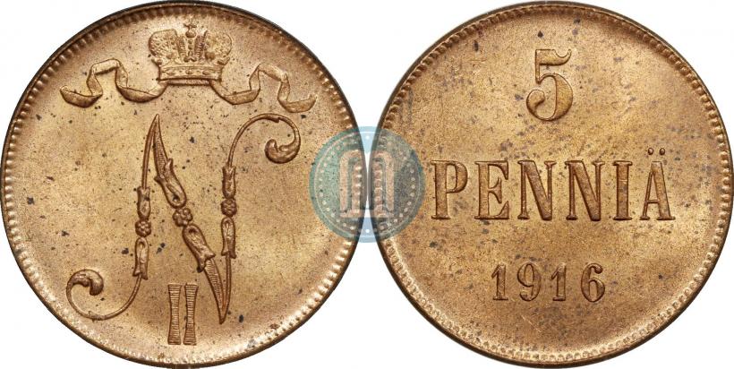 Фото 5 пенни 1916 года  